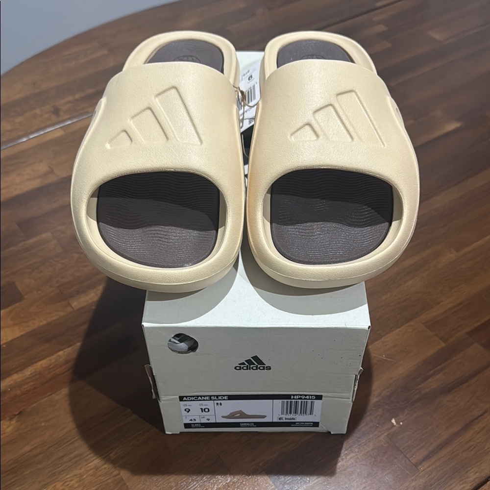 NWT Adidas Adicane Slide Sandals - Cream/Brown